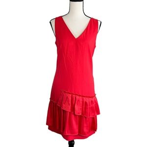 Eliza J - Ruffle Hem Sheath Dress In Coral